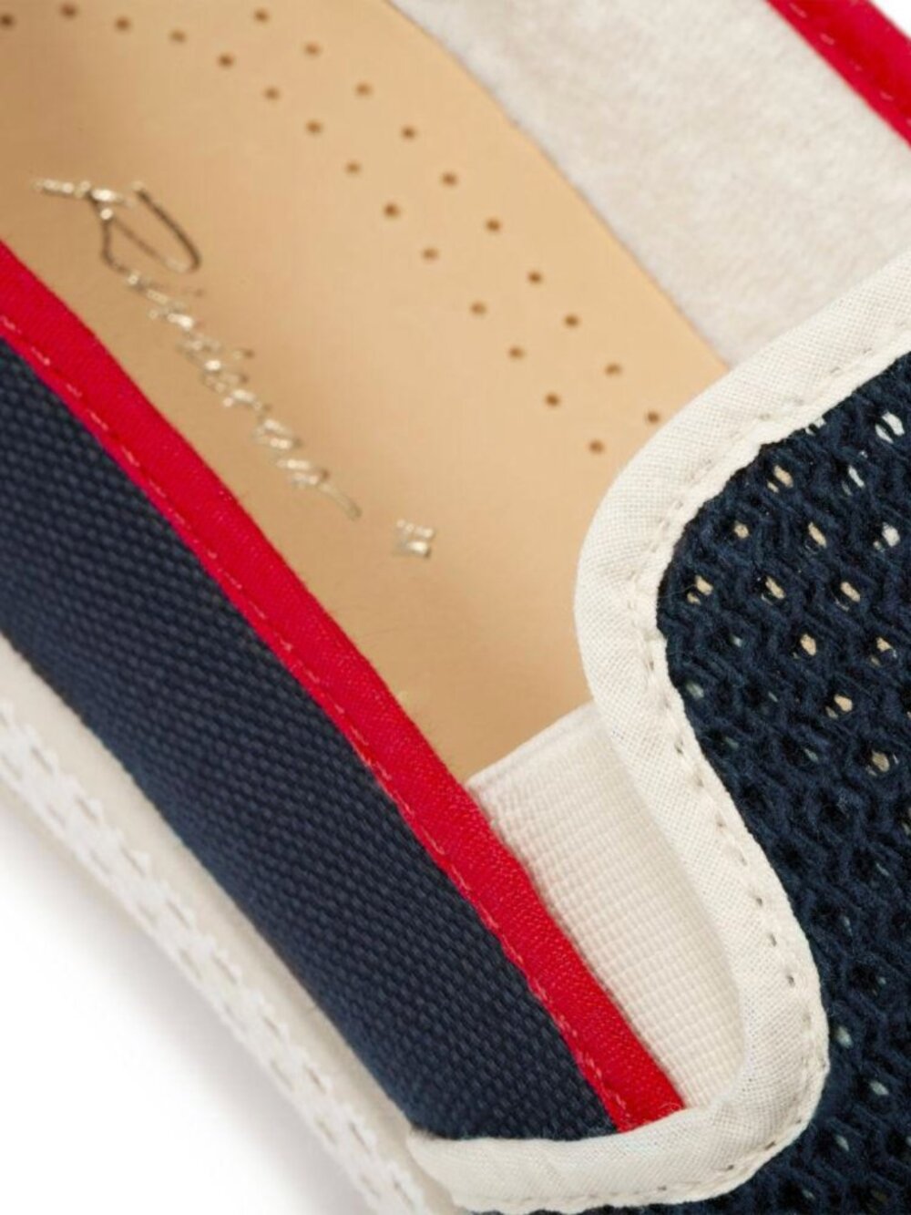 $220 RIVIERAS 38 8 Navy Red Espadrille Loafers - Picture 9 of 10